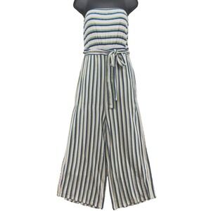 Maeve Anthropologie Meja Jumpsuit Womens Small Stripe Knit Belted Strapless